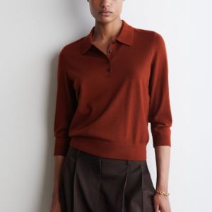 MERINO WOOL POLO SWEATER