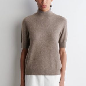 CASHMERE MOCK-NECK T-SHIRT