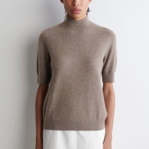 CASHMERE MOCK-NECK T-SHIRT