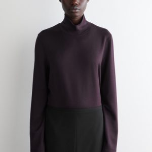 HIGH-NECK JERSEY TOP