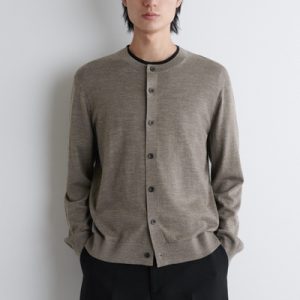 MERINO WOOL CREW-NECK CARDIGAN