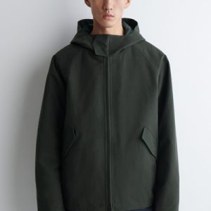 TECHNICAL COTTON HOODED JACKET