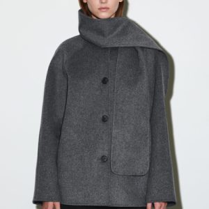 DOUBLE-FACED WOOL SCARF JACKET