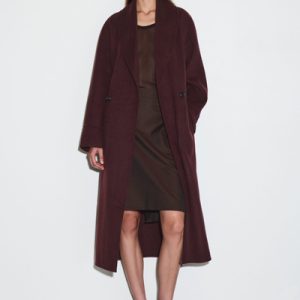 BELTED DOUBLE-FACED WOOL COAT