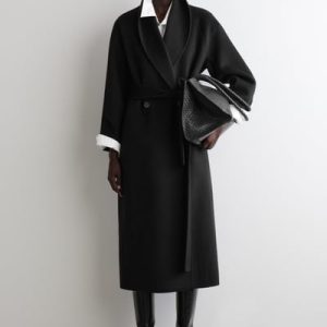 BELTED DOUBLE-FACED WOOL COAT