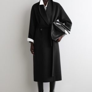 BELTED DOUBLE-FACED WOOL COAT