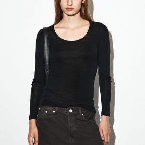 MERINO WOOL SCOOP-NECK TOP