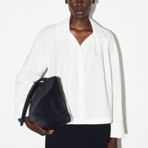 GATHERED PIMA COTTON SHIRT