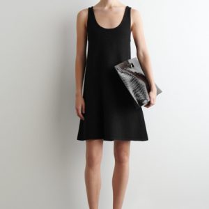 BOILED-WOOL A-LINE MINI DRESS