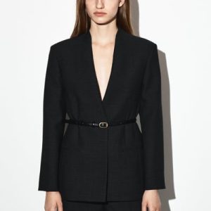 WAISTED COLLARLESS VEST