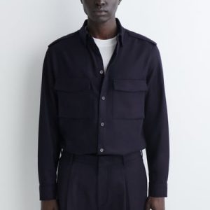 BUTTON-DOWN COLLAR WOOL SHIRT