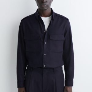 BUTTON-DOWN COLLAR WOOL SHIRT