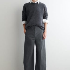 PIMA COTTON BARREL-LEG PANTS