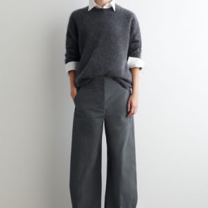 PIMA COTTON BARREL-LEG PANTS