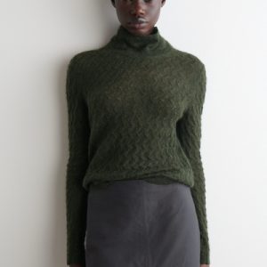POINTELLE-KNIT MOHAIR SWEATER
