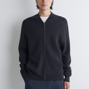 TEXTURED KNITTED BOMBER JACKET