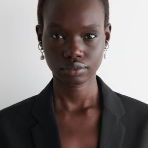 DOUBLE-HOOP PEARL EARRINGS