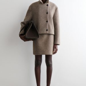 BOILED WOOL-BLEND MINI SKIRT